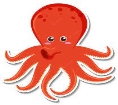Free Vector | Cute octopus cartoon character sticker